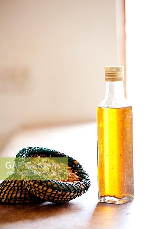 Bottle of Argan oil. 