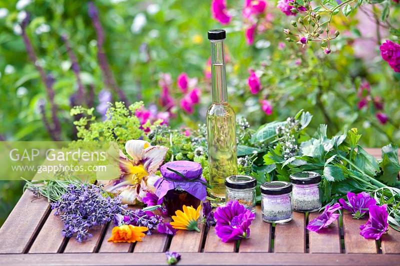 Herb and edible flower products for making homemade herbal remedies