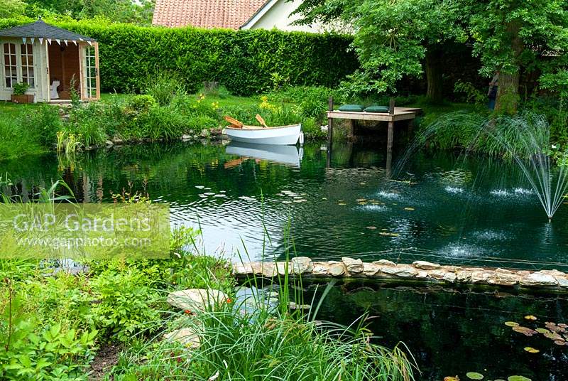 Garden pond with bor stock photo by Michael King, Image: 1413538
