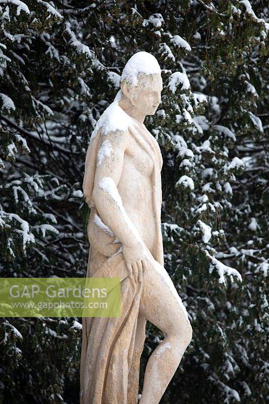 Snow covered sculpture 