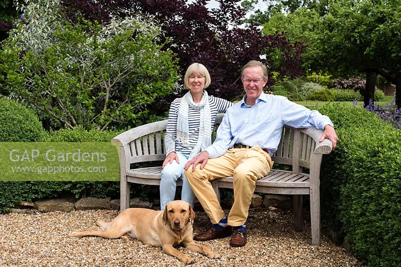 Christine and Christopher Bell and their dog 'Cider'