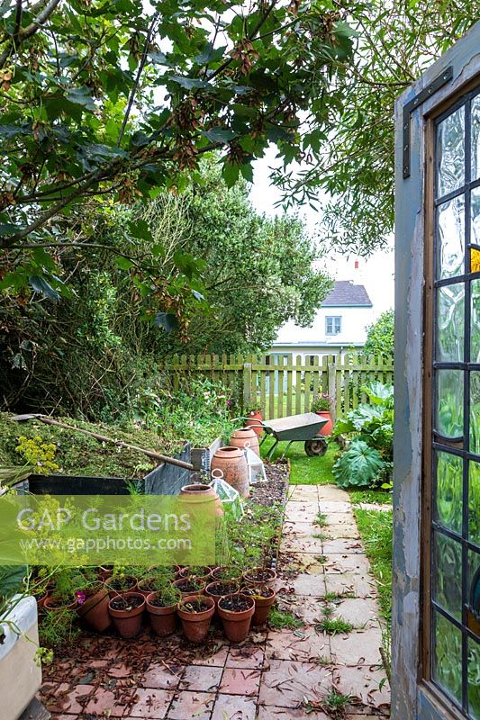 View out through doorway in to garden