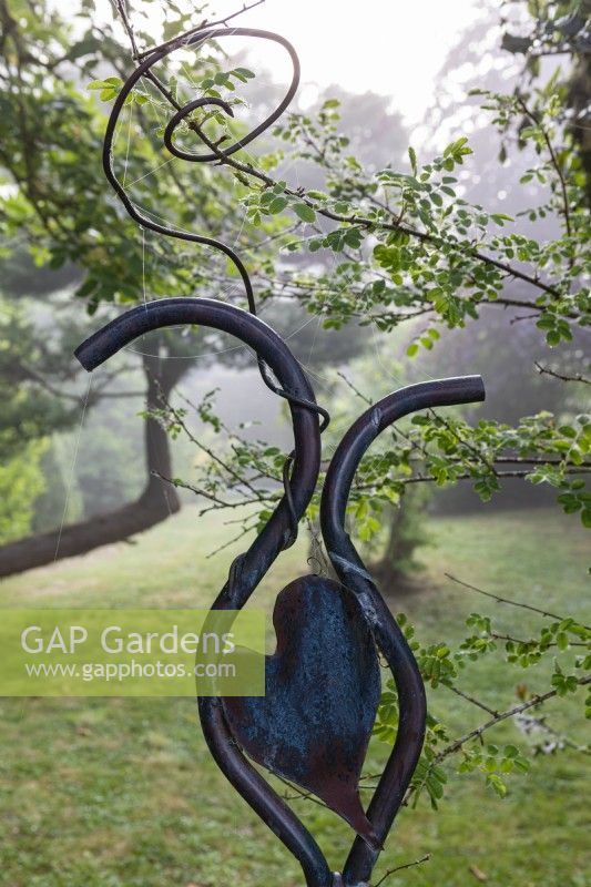 Metal garden ornament made by Louise McClary