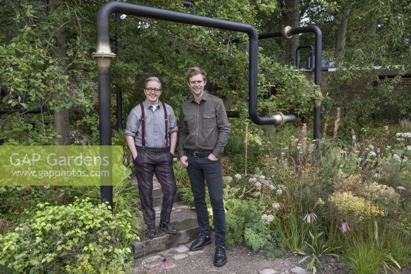 Garden Designers Charlotte Harris  and  Hugo Bugg in their 2021 RHS Chelsea Flower Show garden

The M and G Garden

Gold Medal Winner