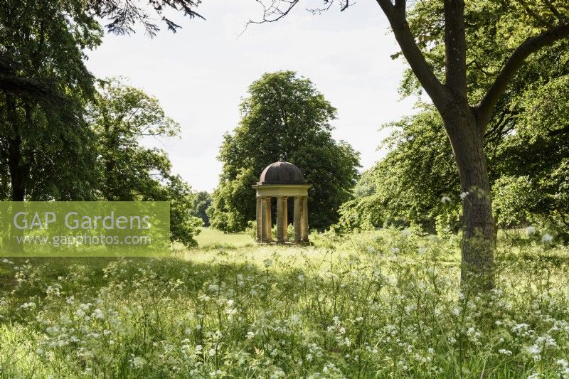 Temple of the Winds in the wild garden of Doddington Hall in May
