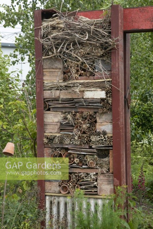 Insect hotels in the wildlife friendly Frances' Garden at BBC Gardeners World Live 2022