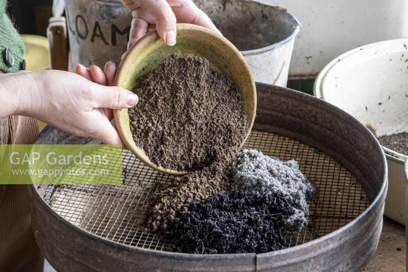 Creating your own seed compost with the correct mixture of ingredients.