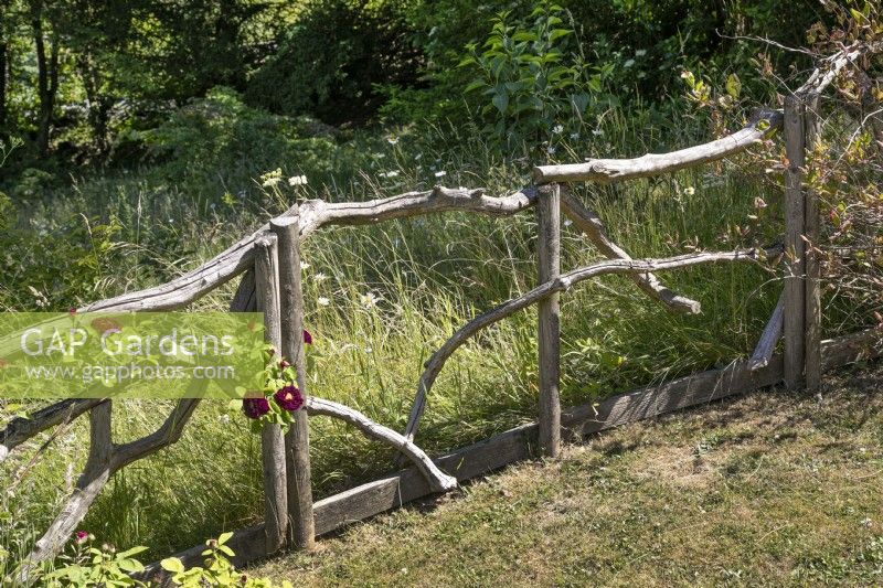 Rustic fence at Chatsworth - June 
