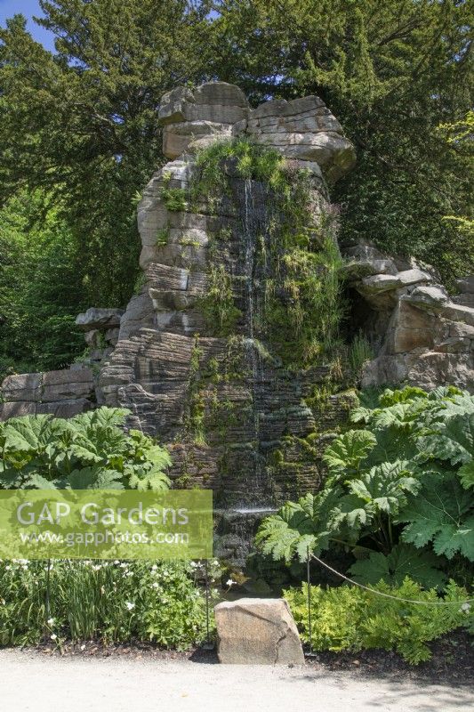 Waterfall in Paxton's Rock garden at Chatsworth - June 