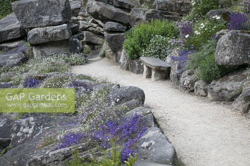 Path through Paxton's Rock garden at Chatsworth - June 