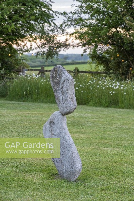 A stone-balancing sculpture by Adrian Gray.