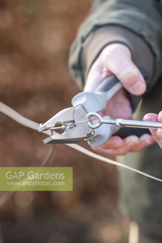 Crimping ferrules onto the wire using pliers