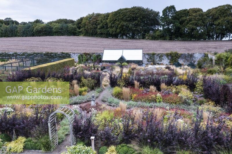Aerial view of Whitburgh House Walled Garden in September.