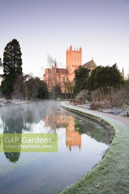 The Wells Garden in January within the Bishop's Palace Garden, Wells, Somerset