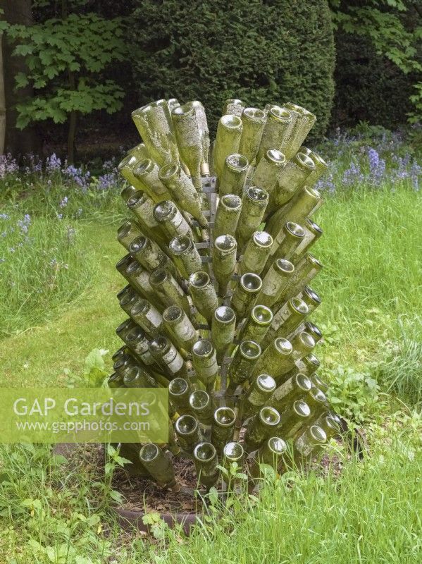 Bottle tree made from used wine bottles