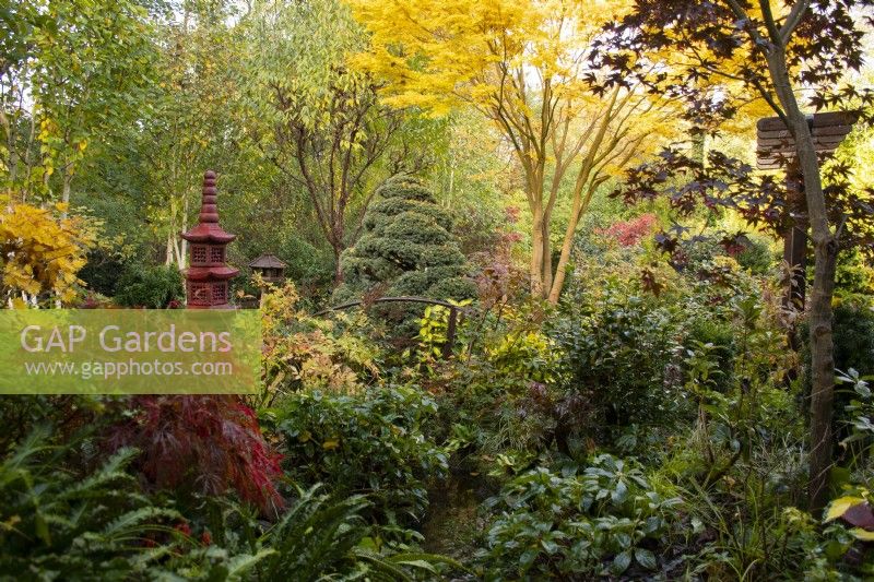 Red Pagoda in the Four Seasons Garden - West Midlands - October