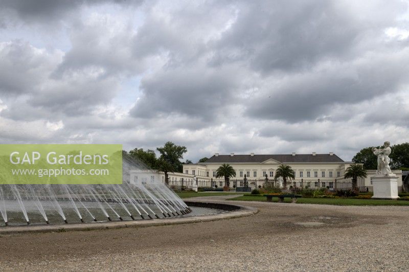Hannover Germany Herrenhausen Royal Gardens. 
Water feature fountains in the Grosser garten Baroque gardens. 