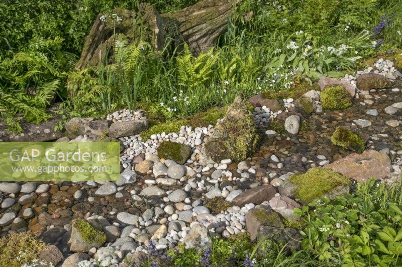 Stream in Greener Gloucestershire NHS Garden at RHS Malvern Spring Festival 2023