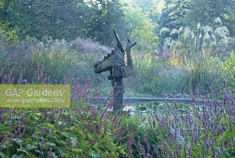 View of the Dragon Garden at Knoll Gardens, Dorset.