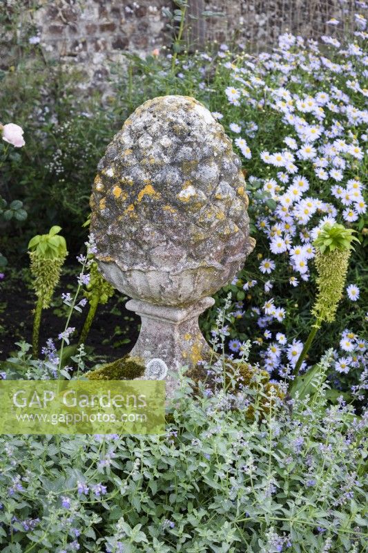 Pineapple finial in the garden at Parham House in West Sussex