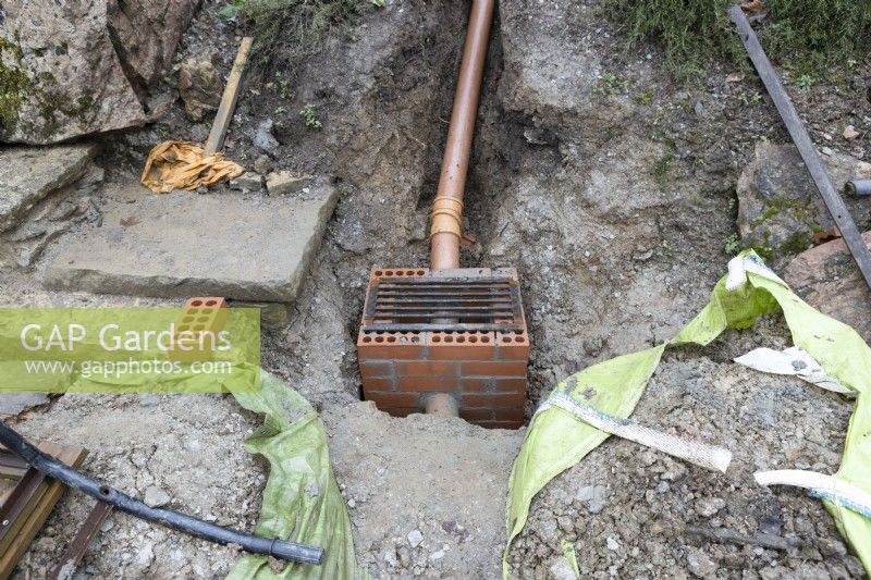 Renovation work on an old drainage system and drain. 