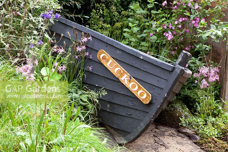 Boat as garden decoration 