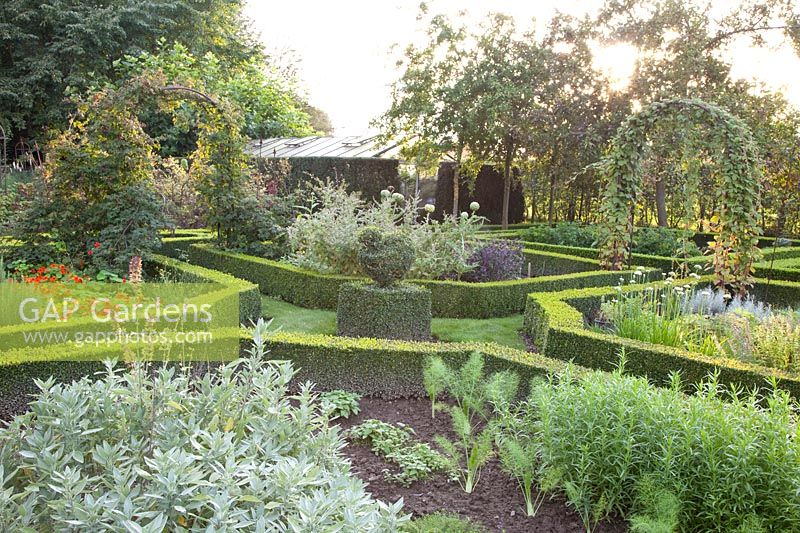 View of vegetable and herb garden 