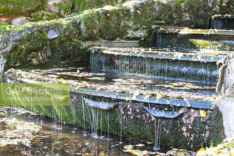 Water cascade at the Apollo Temple in the Schwetzingen Palace Gardens 