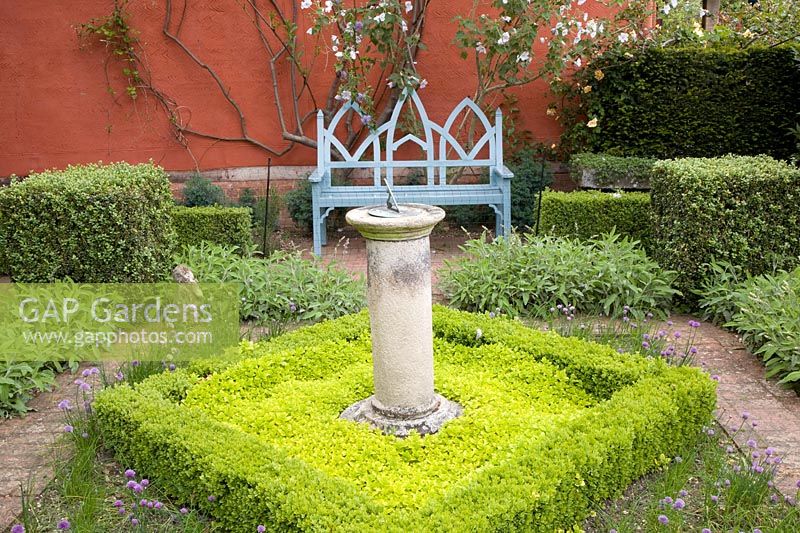 Seating in the herb garden 