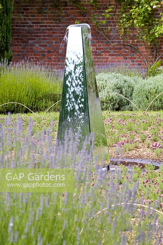 Mirror object in the lavender garden 