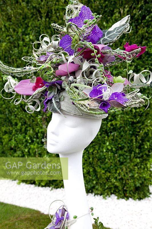 Floral hat design at the Chelsea Flower Show 