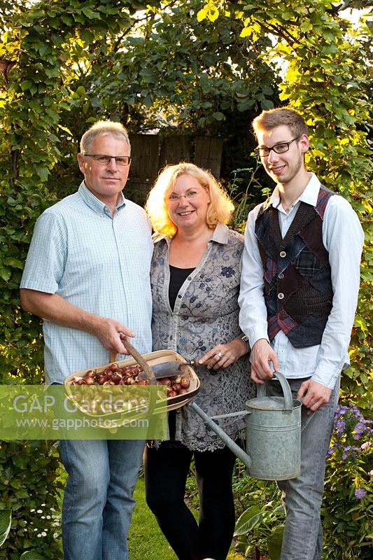 Garden owners, Angelika and Goswin Paasen with son Sven 