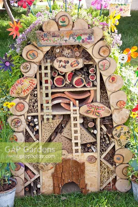 Insect hotel built by children 