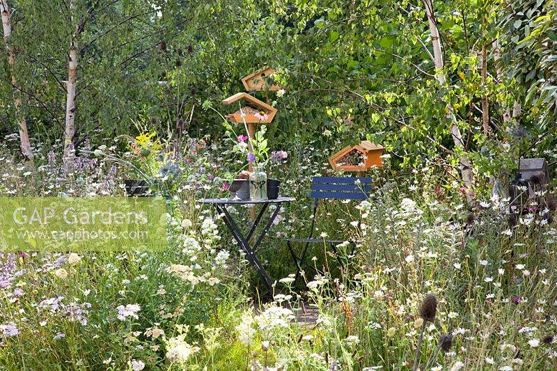 Seating in the natural garden 