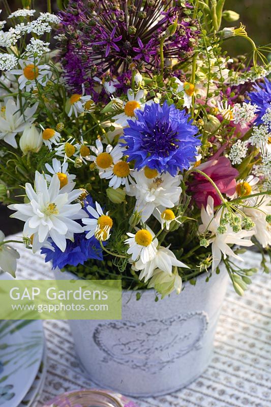 Bouquet with garden flowers 