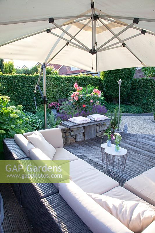Modern garden with lounge furniture 