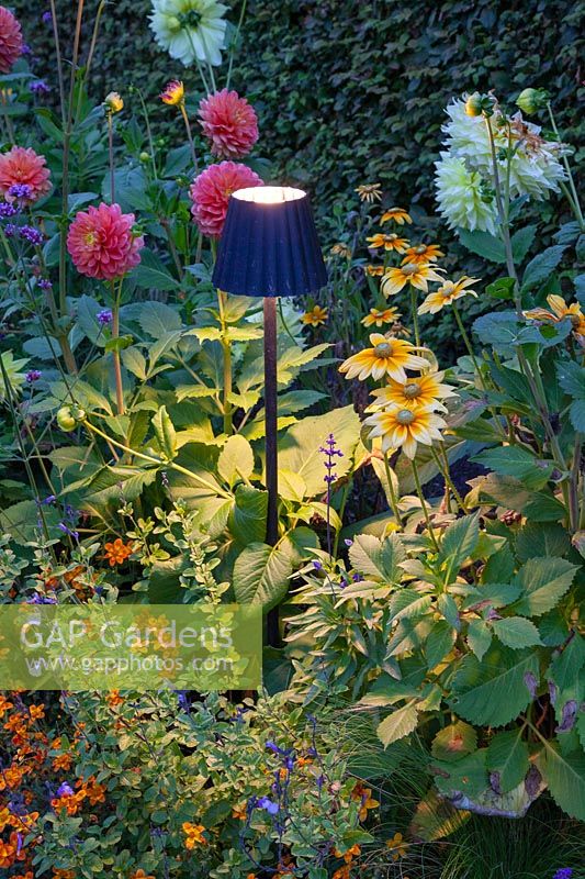 Outdoor light in modern garden 