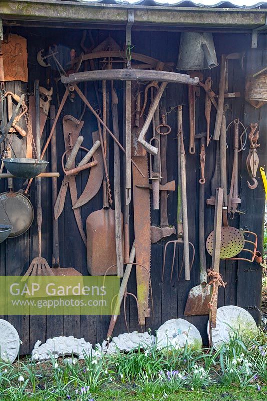 Collection of old garden tools 