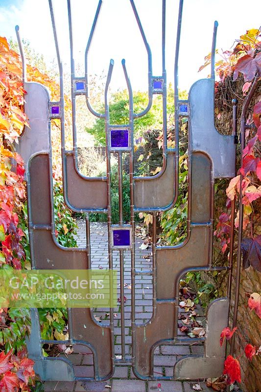 Artistically designed garden gate 