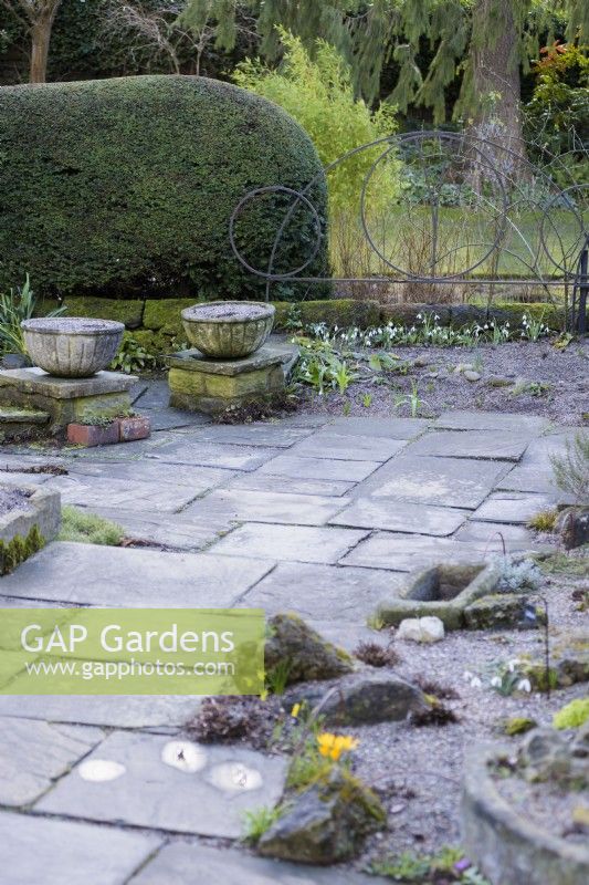 The Paved Garden at York Gate in February.