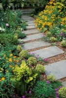 Path with stepping stones in gravel