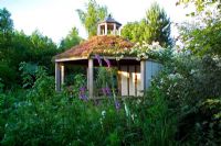 Summerhouse with living roof of Sedums at Lower Severalls in Somerset