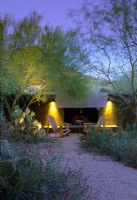 Lighting at dusk at The Kotoske Garden in Phoenix, Arizona USA