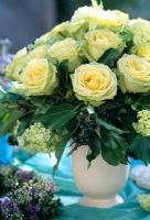 Bouquet of cream Rosa - Roses with Hedera - Ivy and Viburnum  