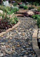Pebble stone path