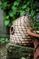 Skep for bee keeping in a garden