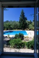 View through window to pool area beyond - Corfu  