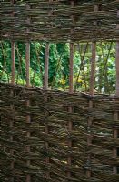Woven willow hurdle - 'East Lambrook screen' fence