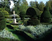 Formal topiary garden with statuary
