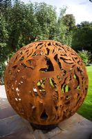 Piece of garden sculpture created from marine buoy - Part of re-cycling programme
